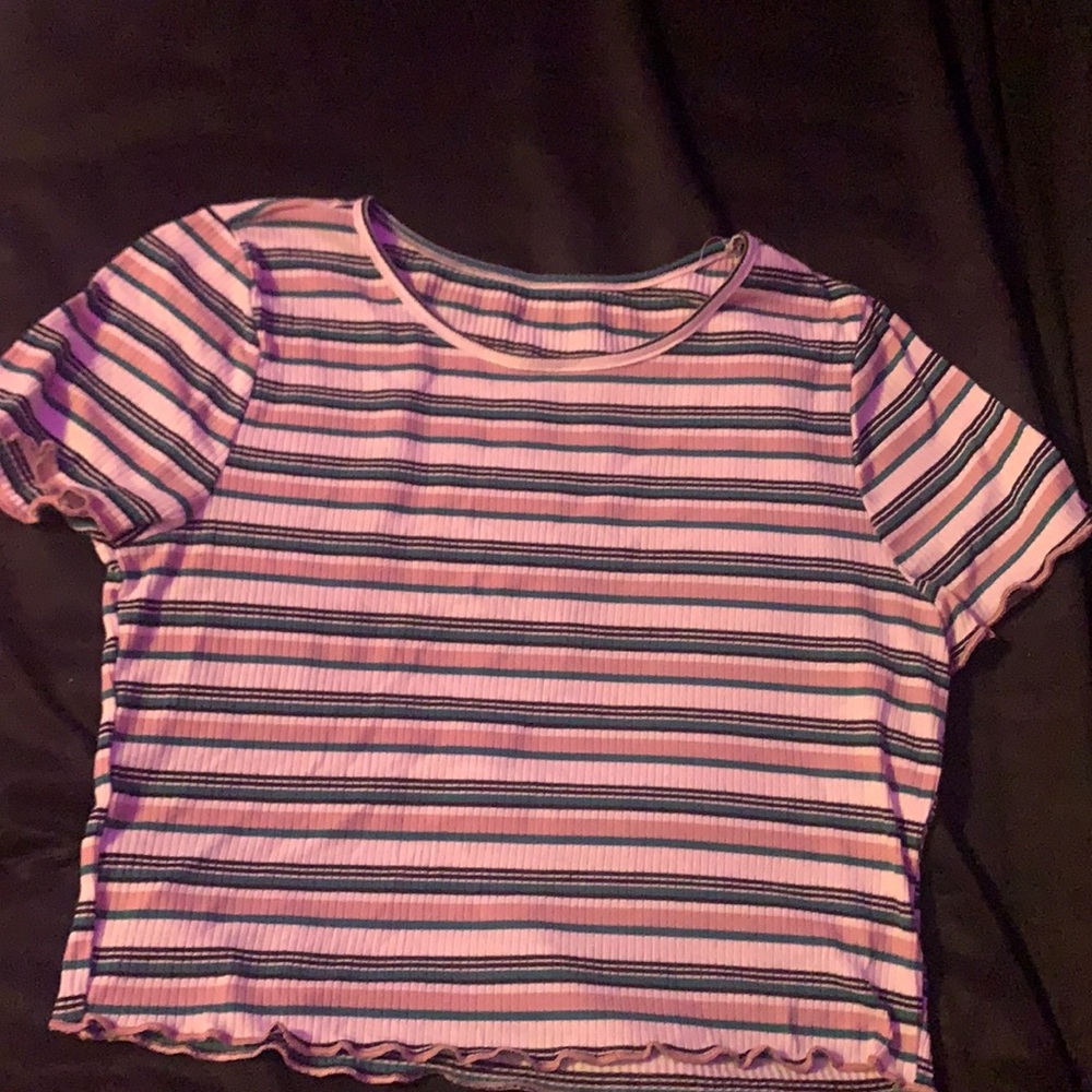 striped slight croptop